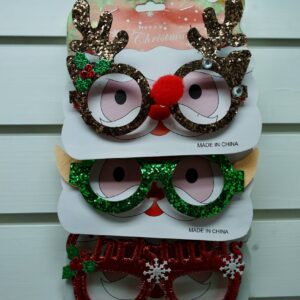 Gafas Festivas Navideñas con Brillo y Adornos