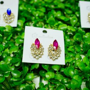 Aretes Brillantes con Cristal Central